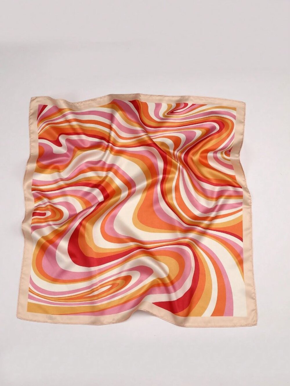 Geometric Wave Square Scarf